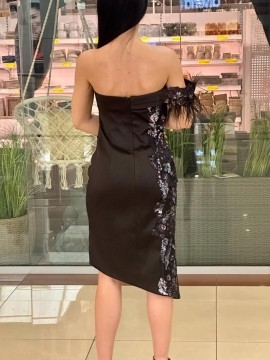Rochie asimetrica cu paiete