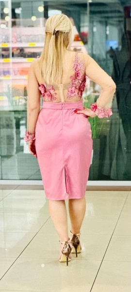 Rochie Clara eleganta cu flori 3D