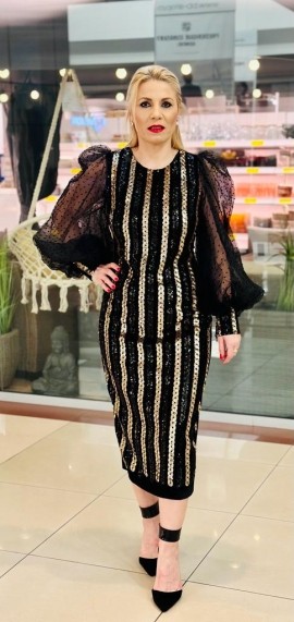Rochie Erika neagra din catifea